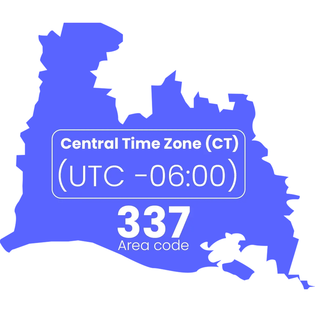 central time zone 337 area code