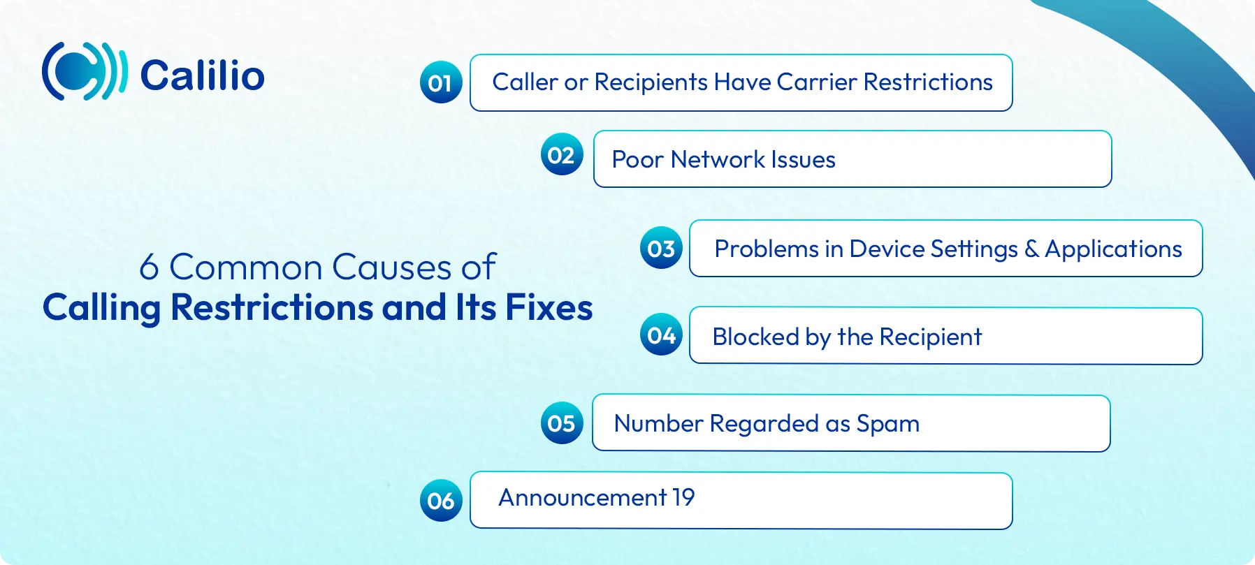 causes of calling restrictions and its fixes