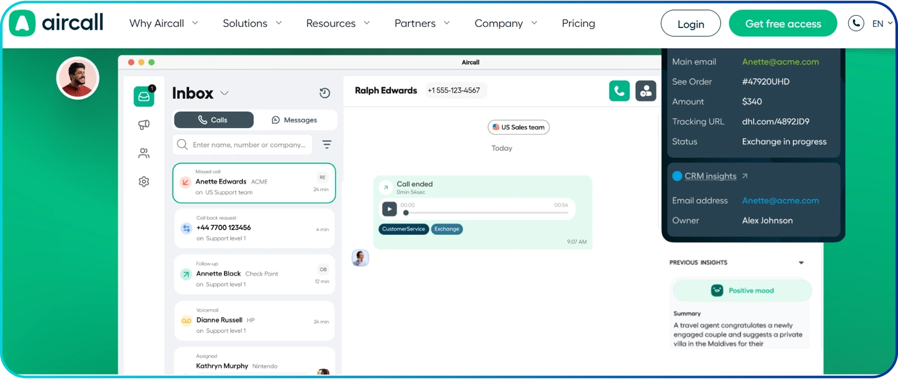 image of aircall voip software for pc