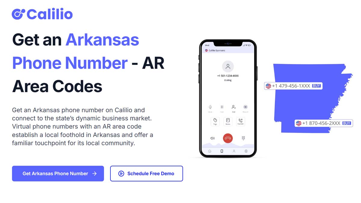Arkansas Phone Numbers Local AR Area Codes Calilio