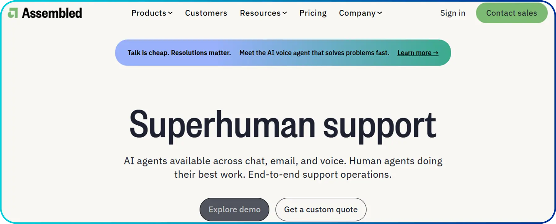 assembled homepage