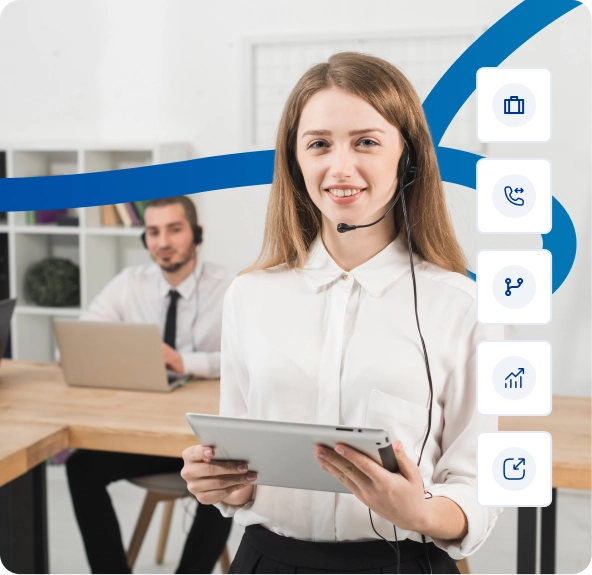 call center agent representing call queue management advantages