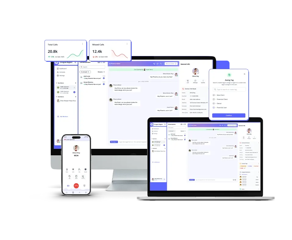 interface of calilio on different devices