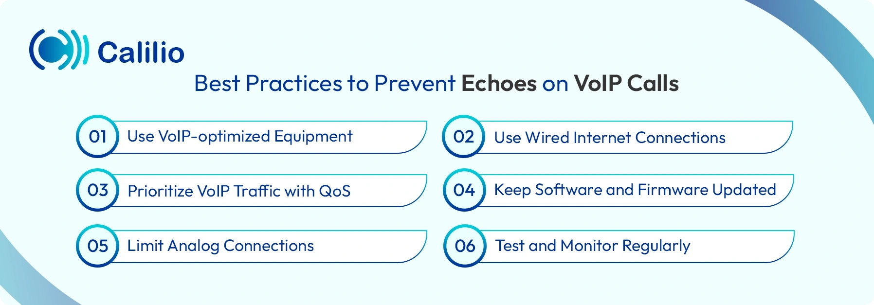 practices to prevent echoes on voip calls