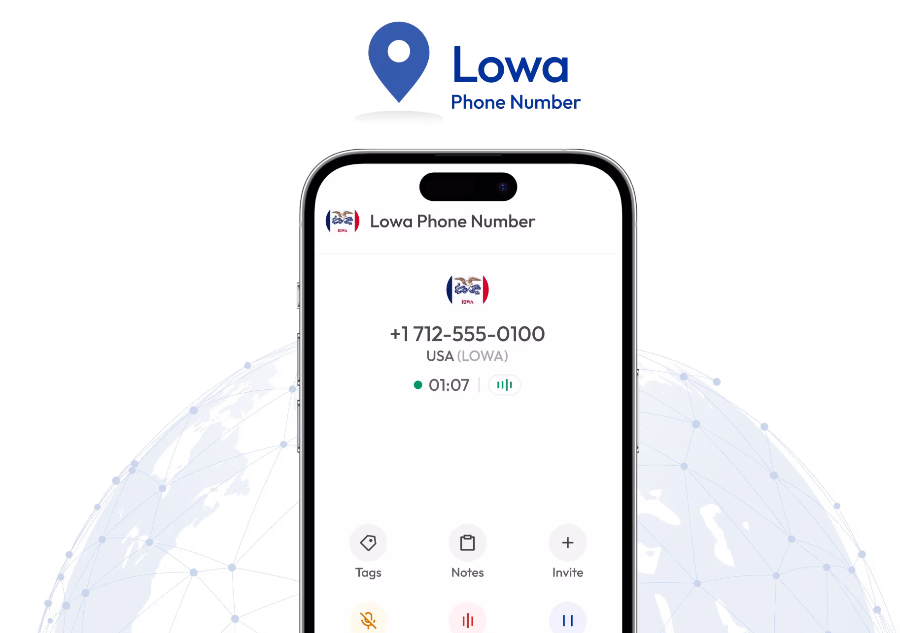 state map of iowa with 319 area code phone number