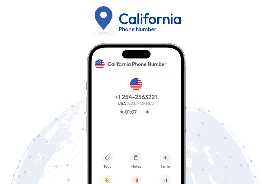 interface of calling california virtual number