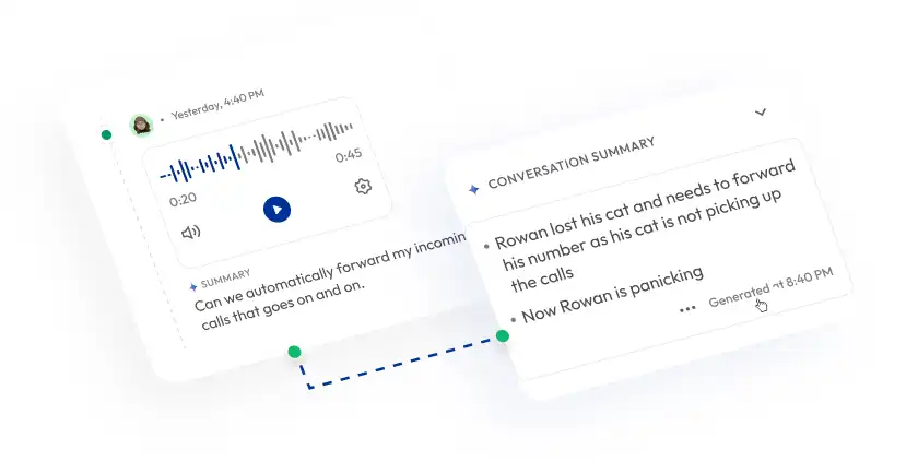 voicemail call transcription conversation summary