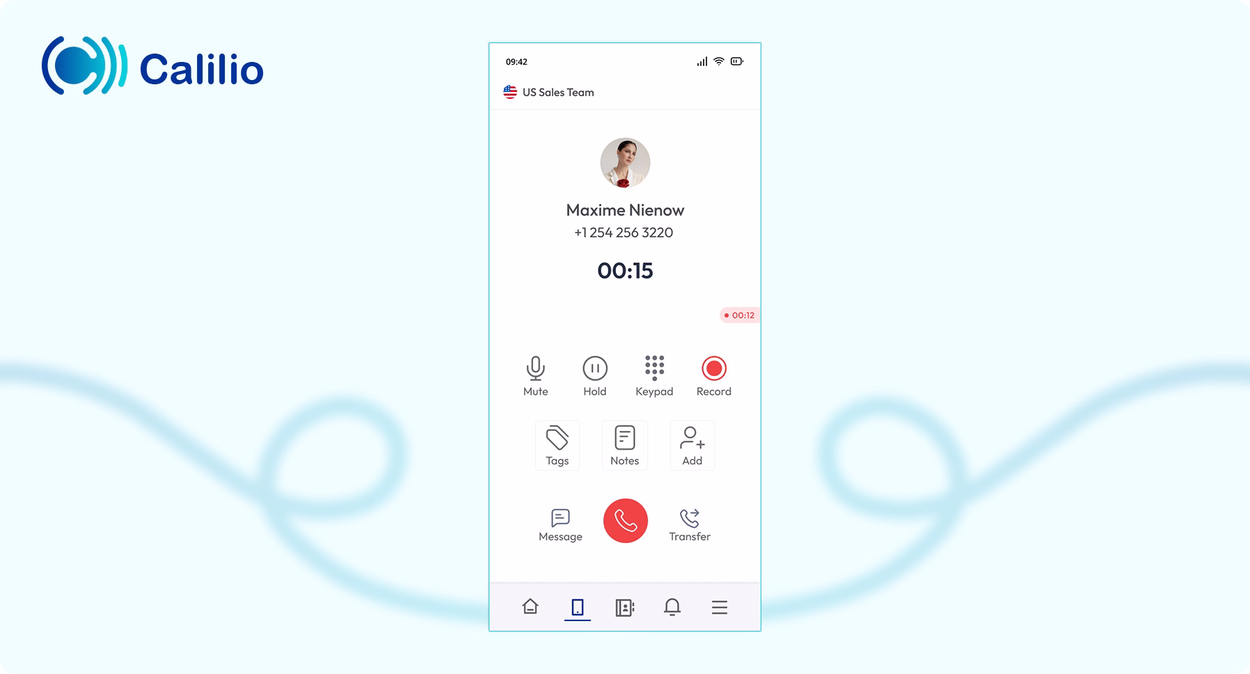 calilio's call recording feature