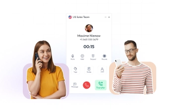 Highlighting call transfer option on the calilio interface