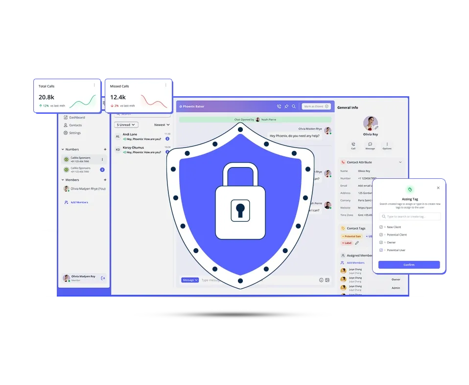 shield in-front of calilio dashboard