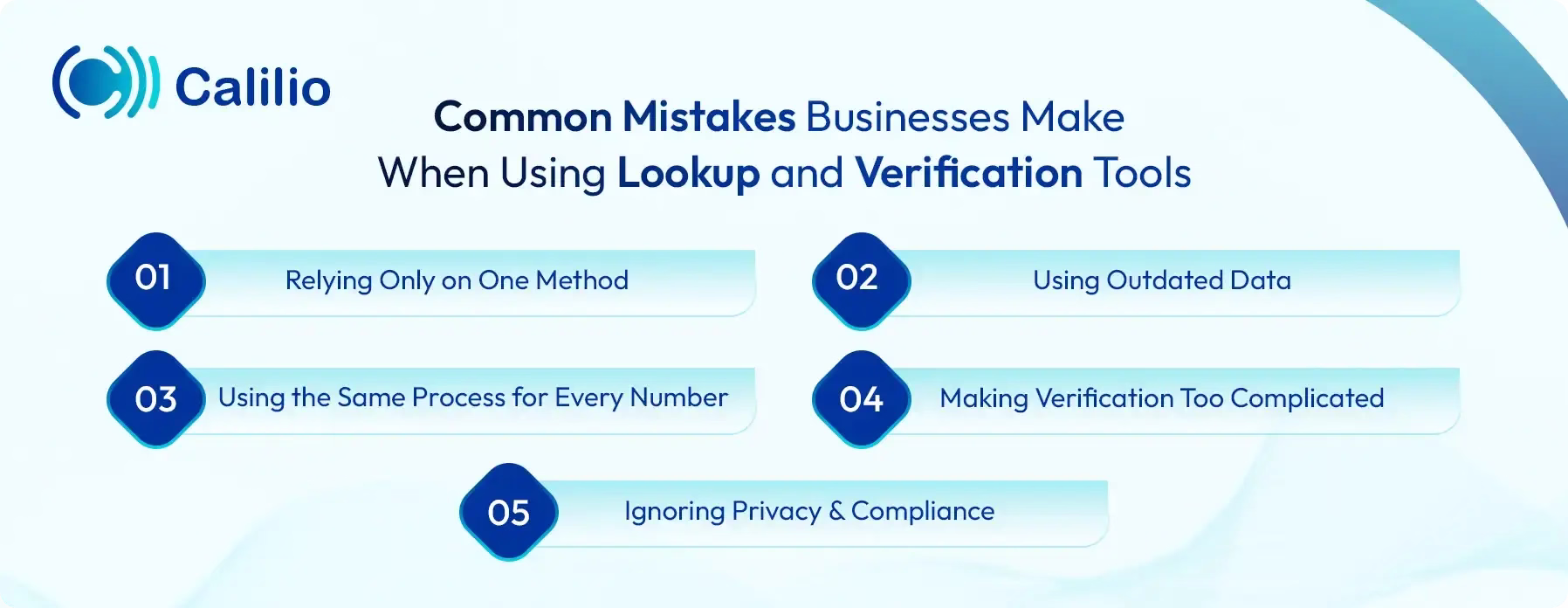 infographics of common mistakes business make when using lookup and verfication tools