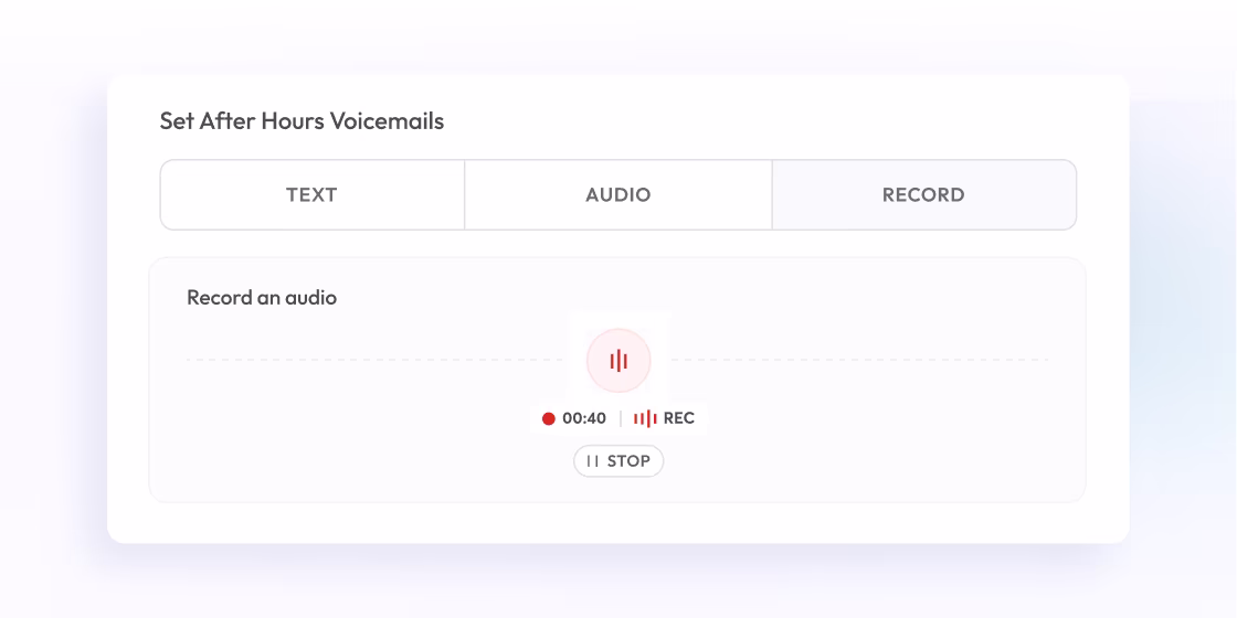setting after work hour voicemail music