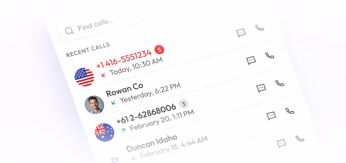 detailed call logs shown