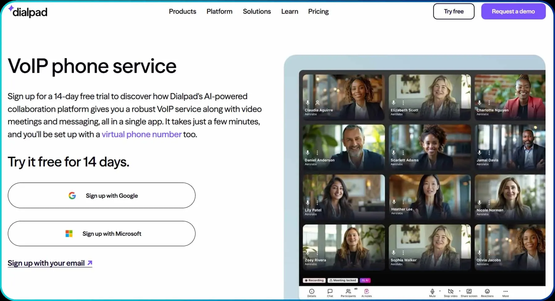 image of dialpad voip software for pc