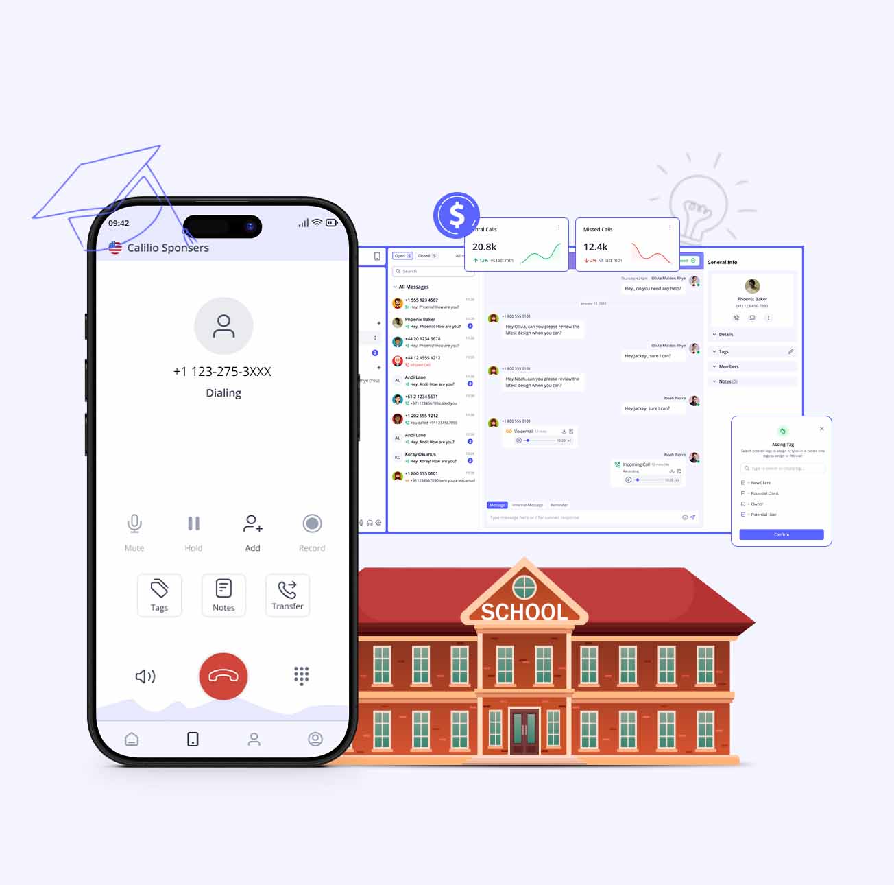 Efficient communication with school phone systems