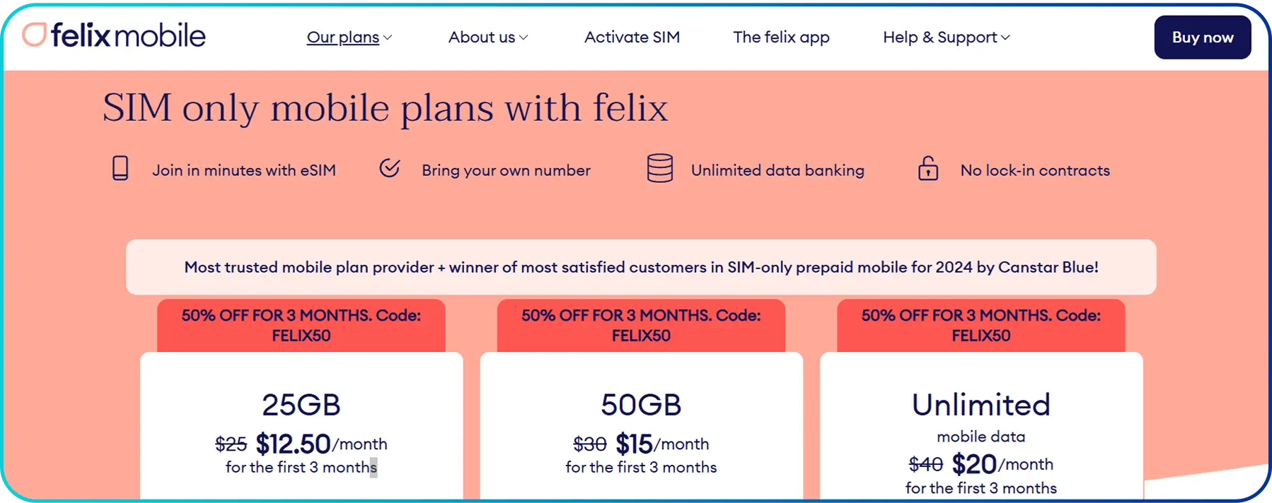 felix mobile homepage