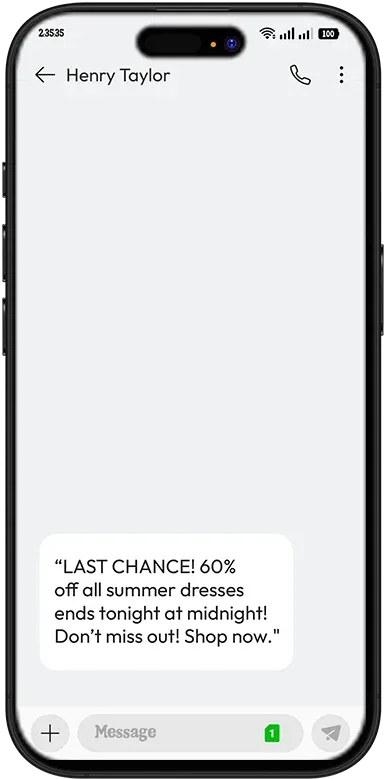 example of flash sale alert