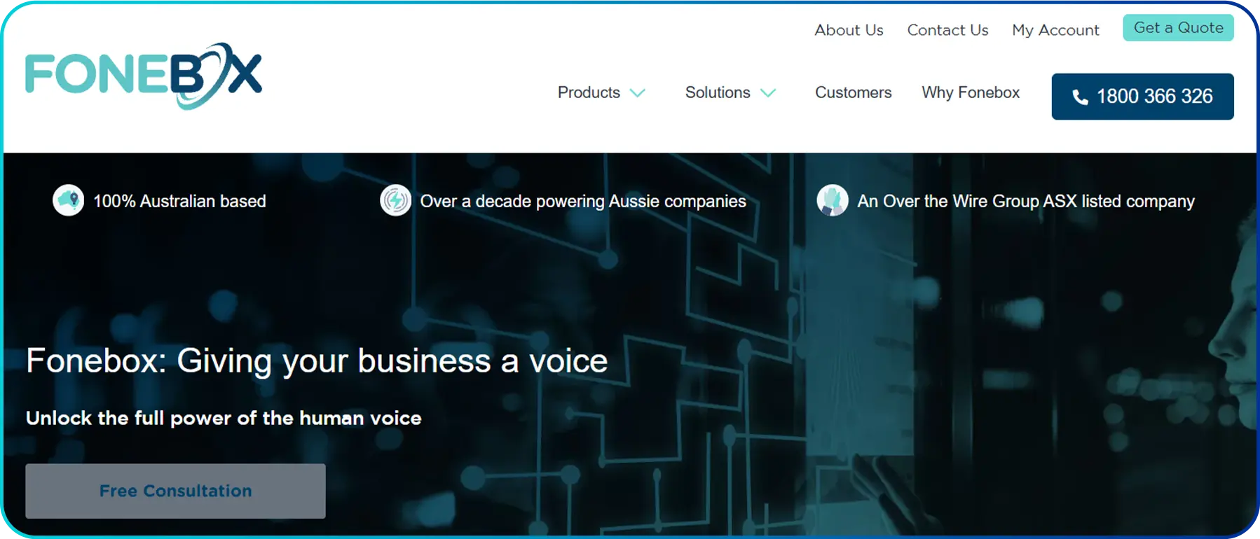 homepage of fonebox