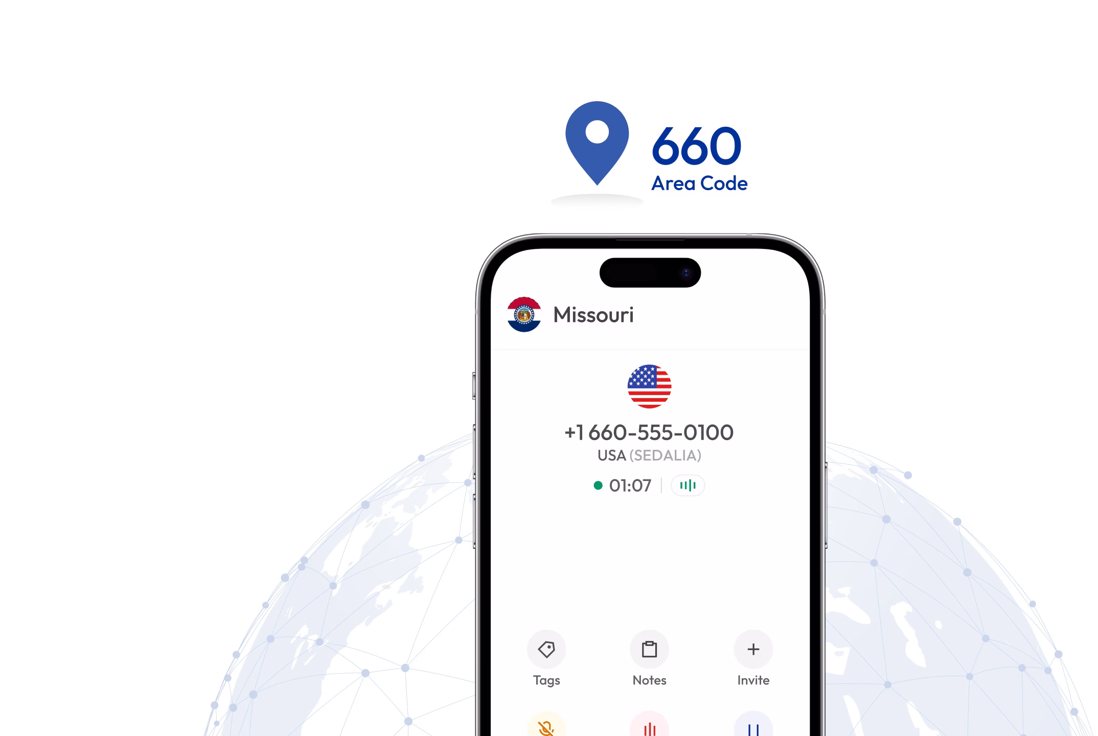 Pinned 660 area code map