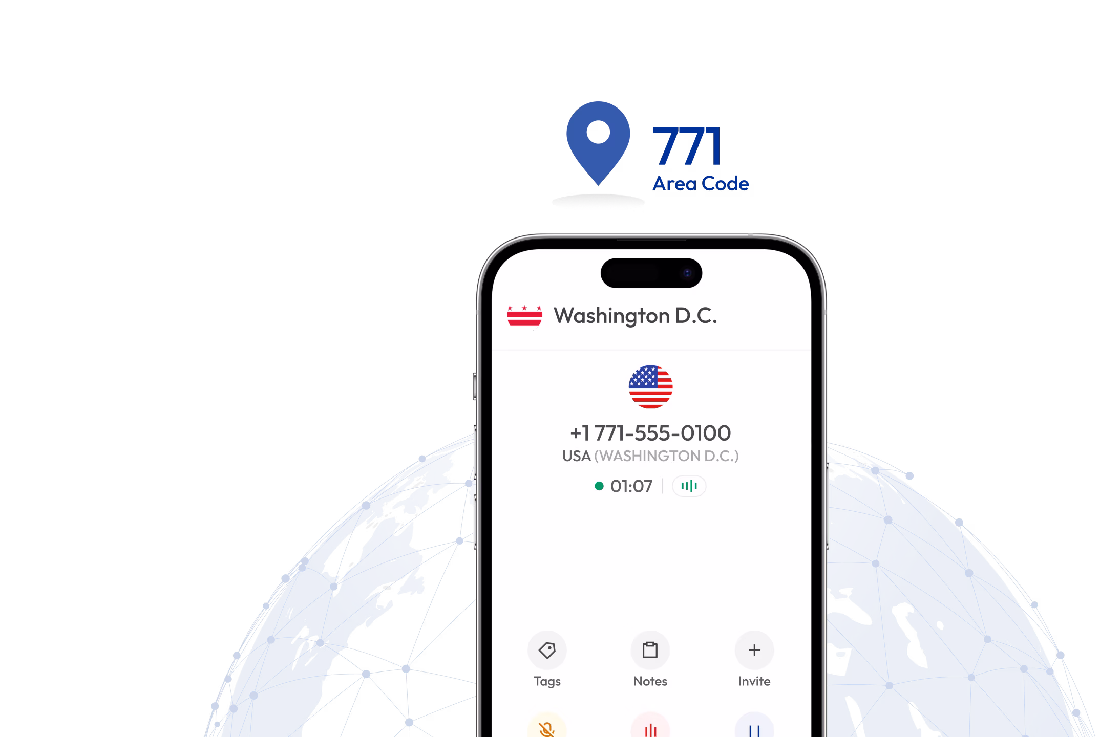 dailing interface of 771 area code in mobile phone