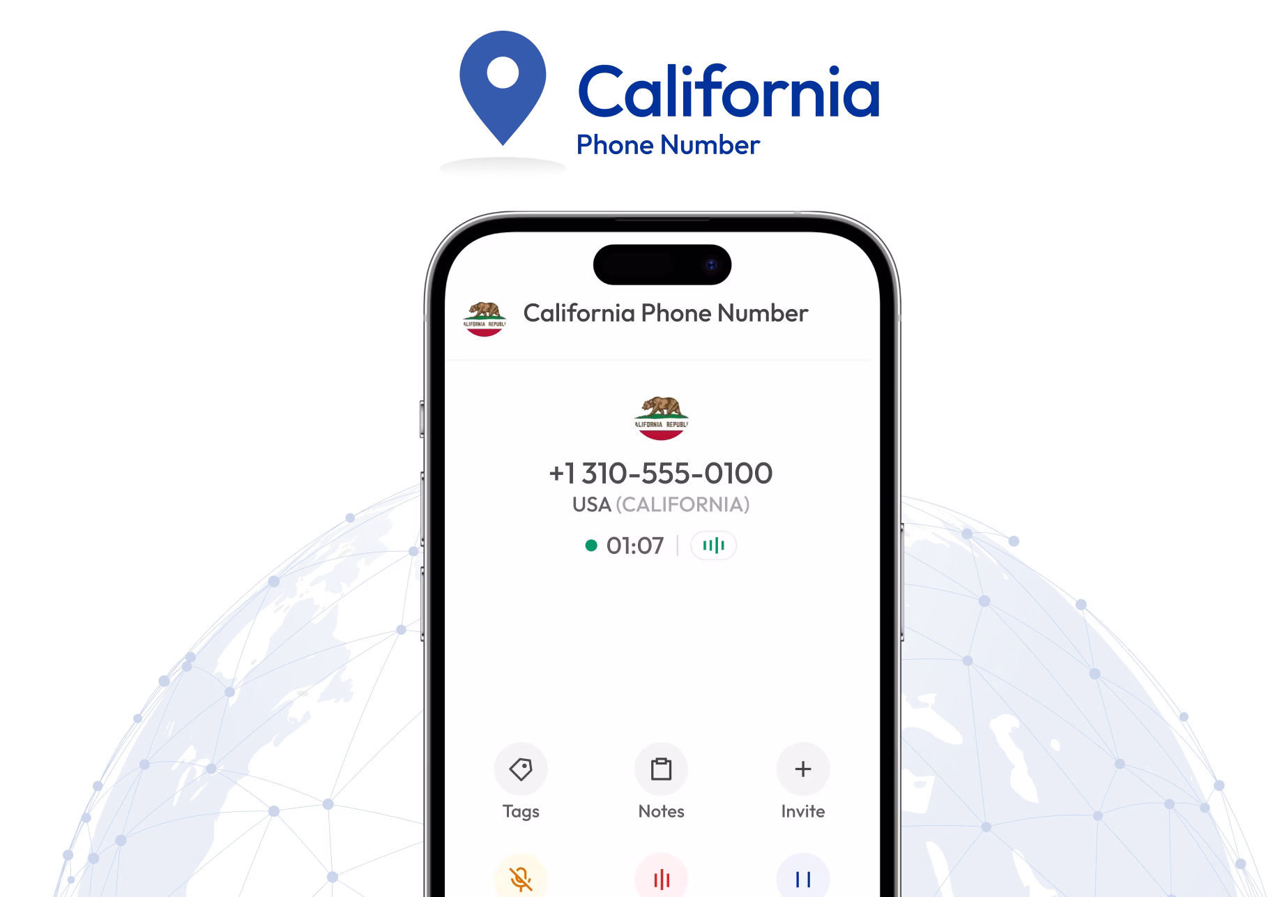 interface of calling california virtual number