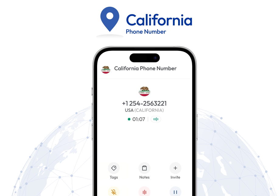 interface of calling california virtual number