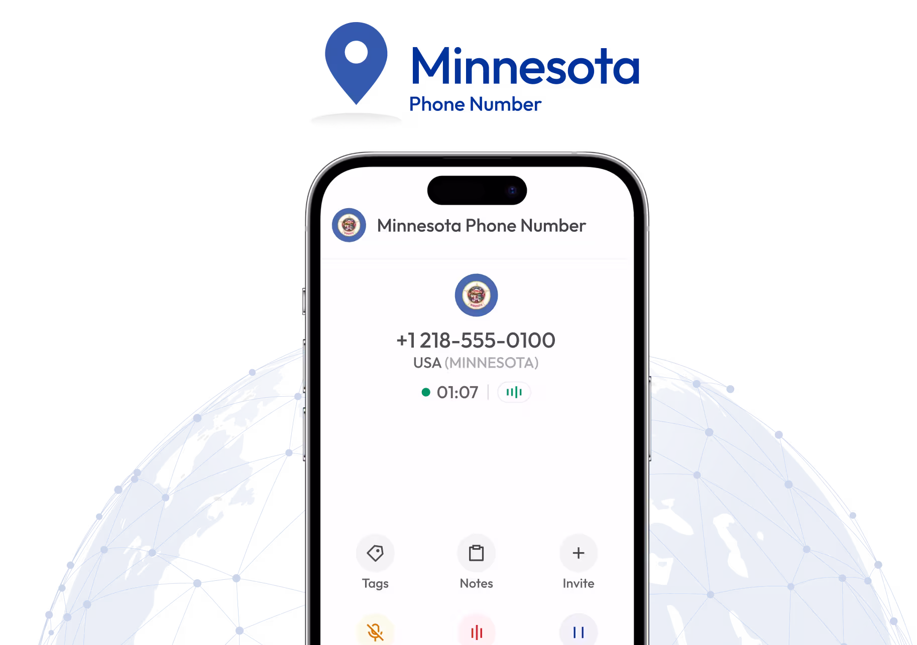 state map of Minnesota with 218 area code phone number