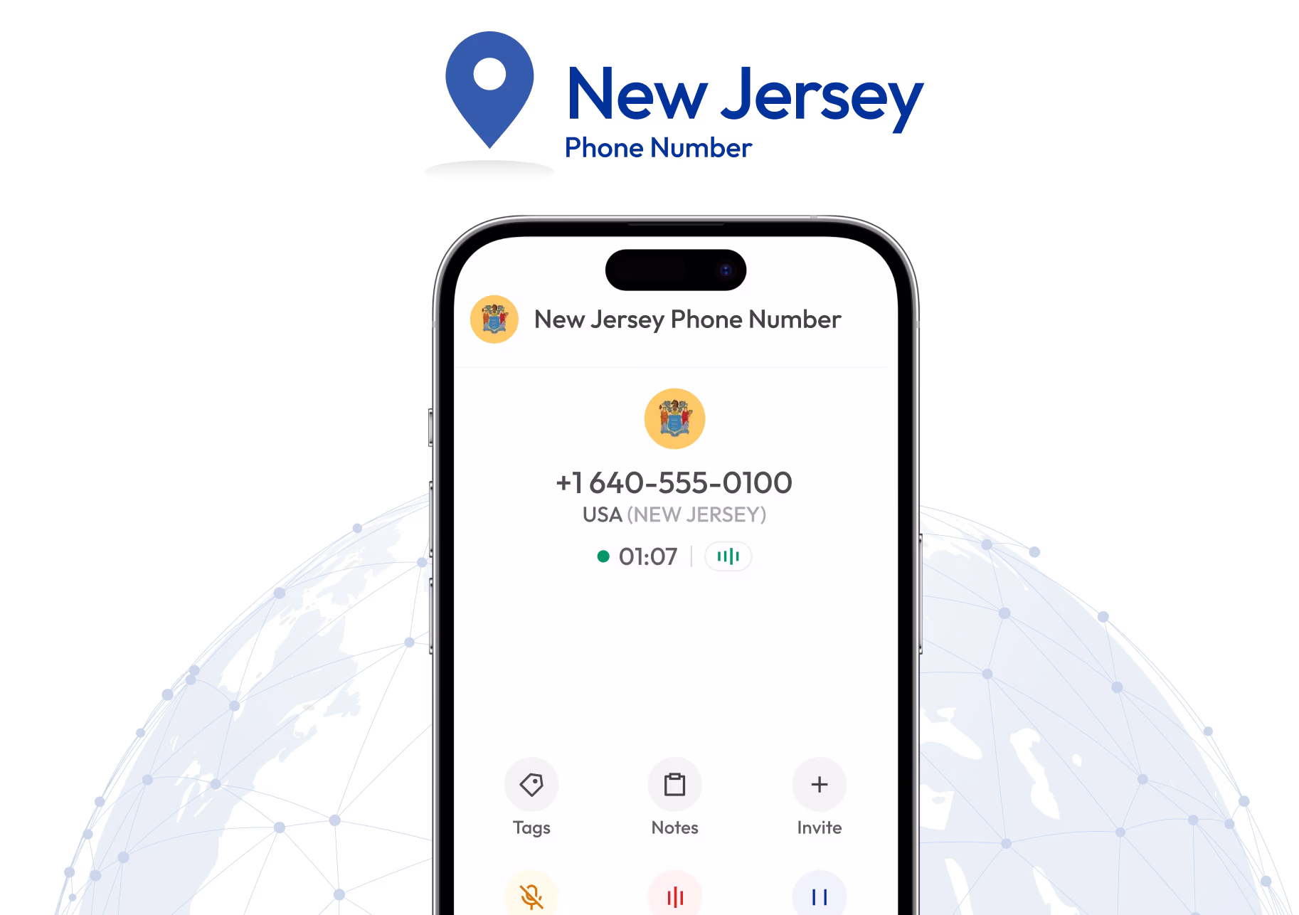 state map of new jersey with virtual phone numbers