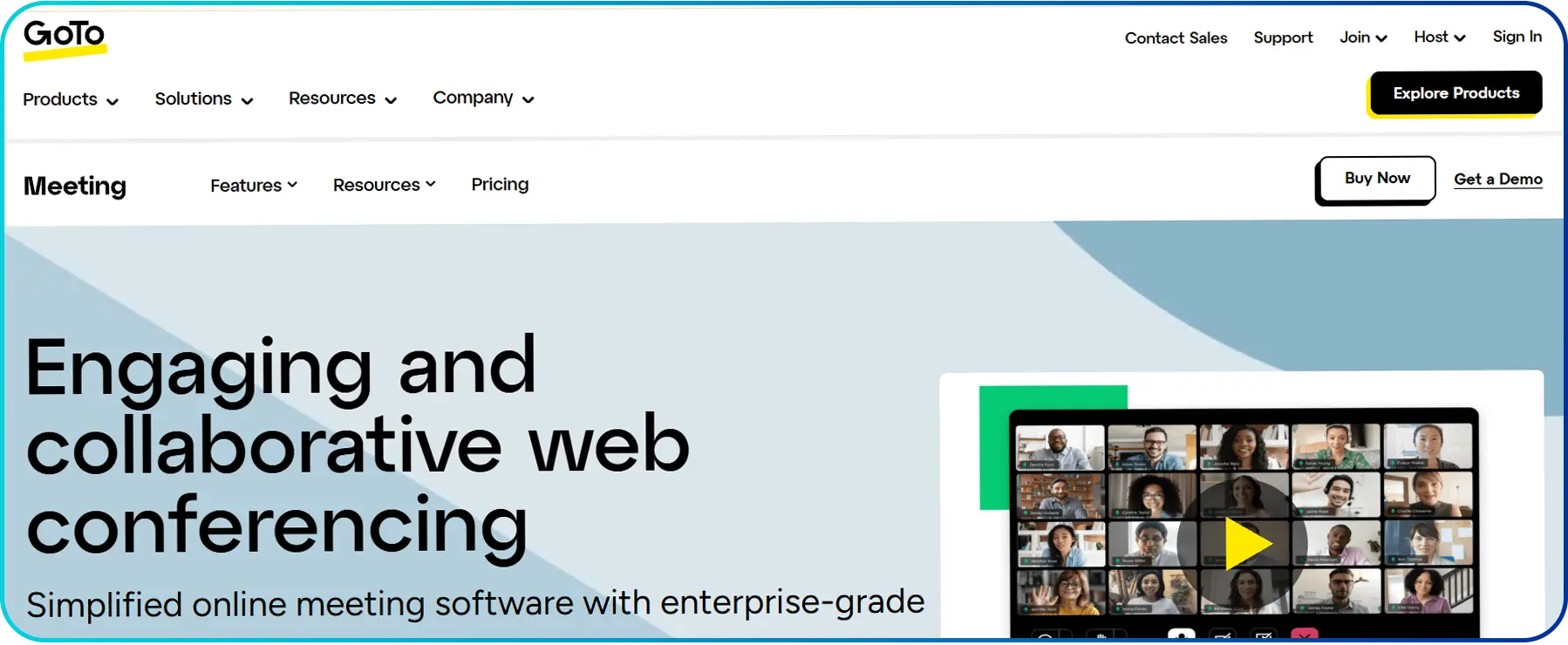 homepage of goto meeting