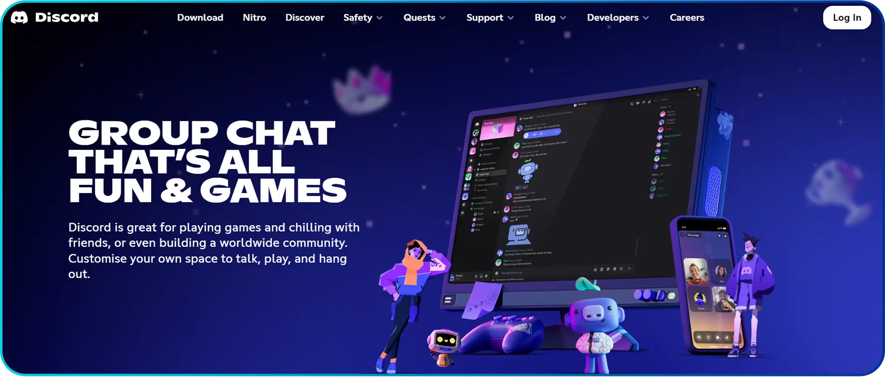 homepage of discord