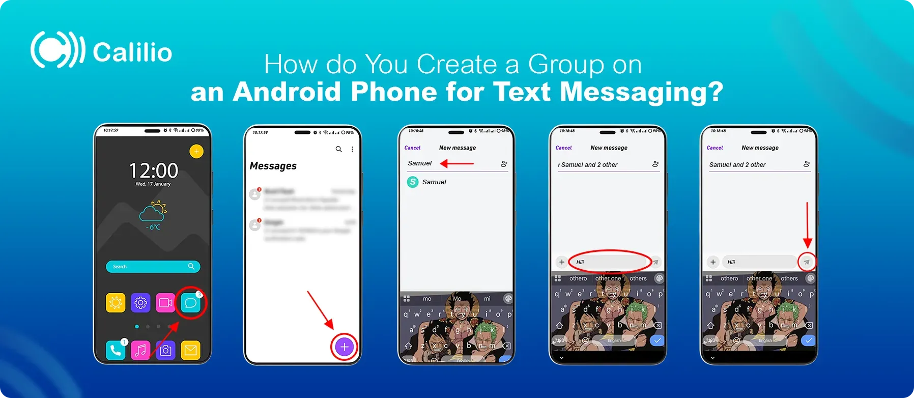steps to create a group on android phone for text messaging