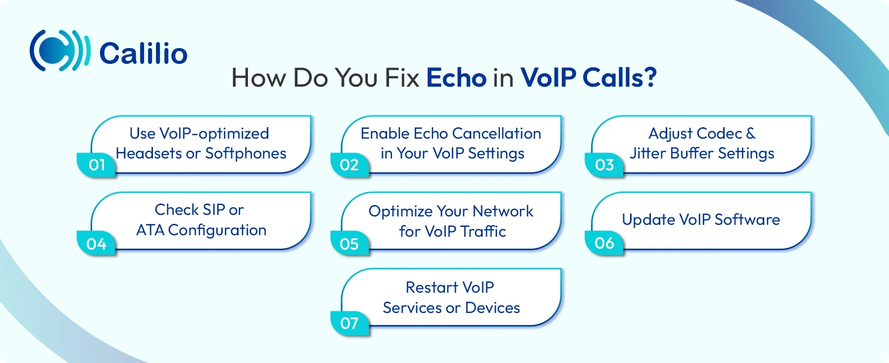 methods to fiic echo in voip calls