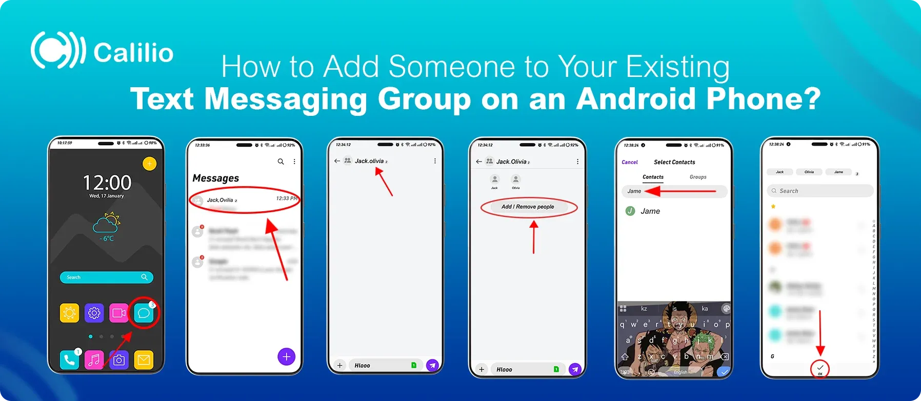 steps to add someone in your existing text messaging group in android