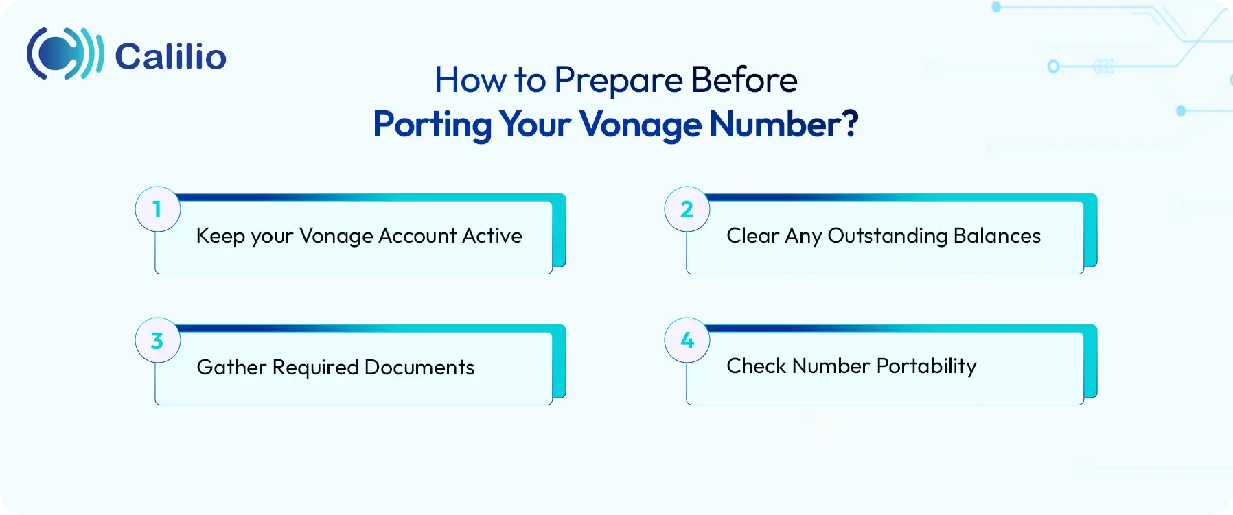 Steps to prepare before porting your Vonage number