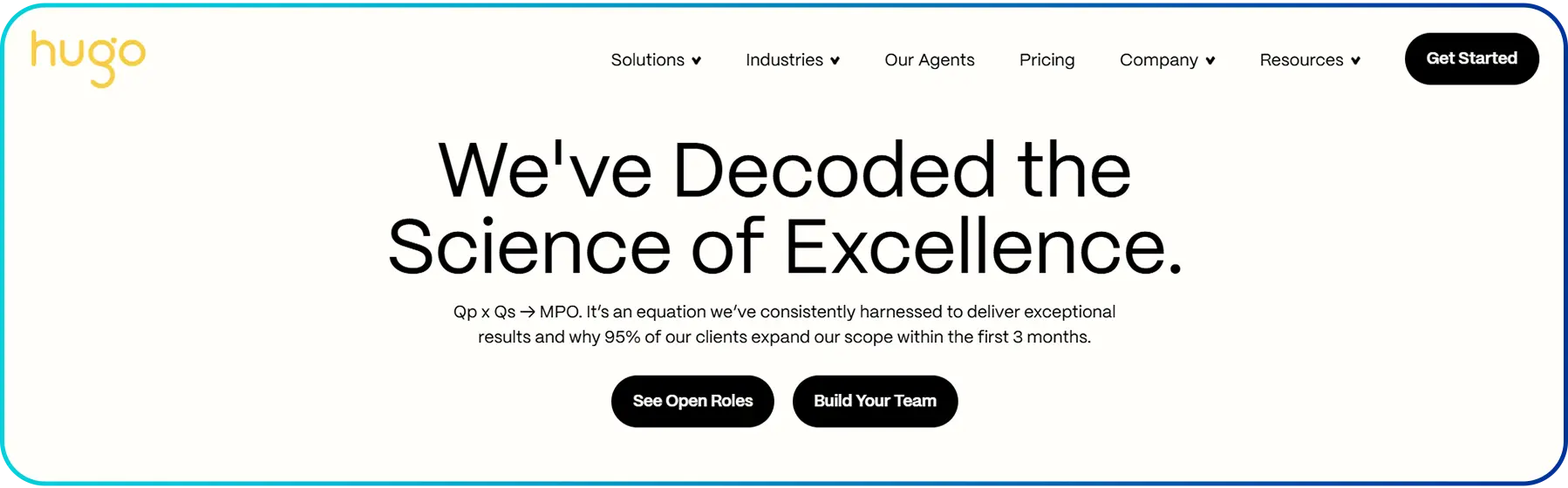 hugo inc as homepage of inbound call center outsourcing
