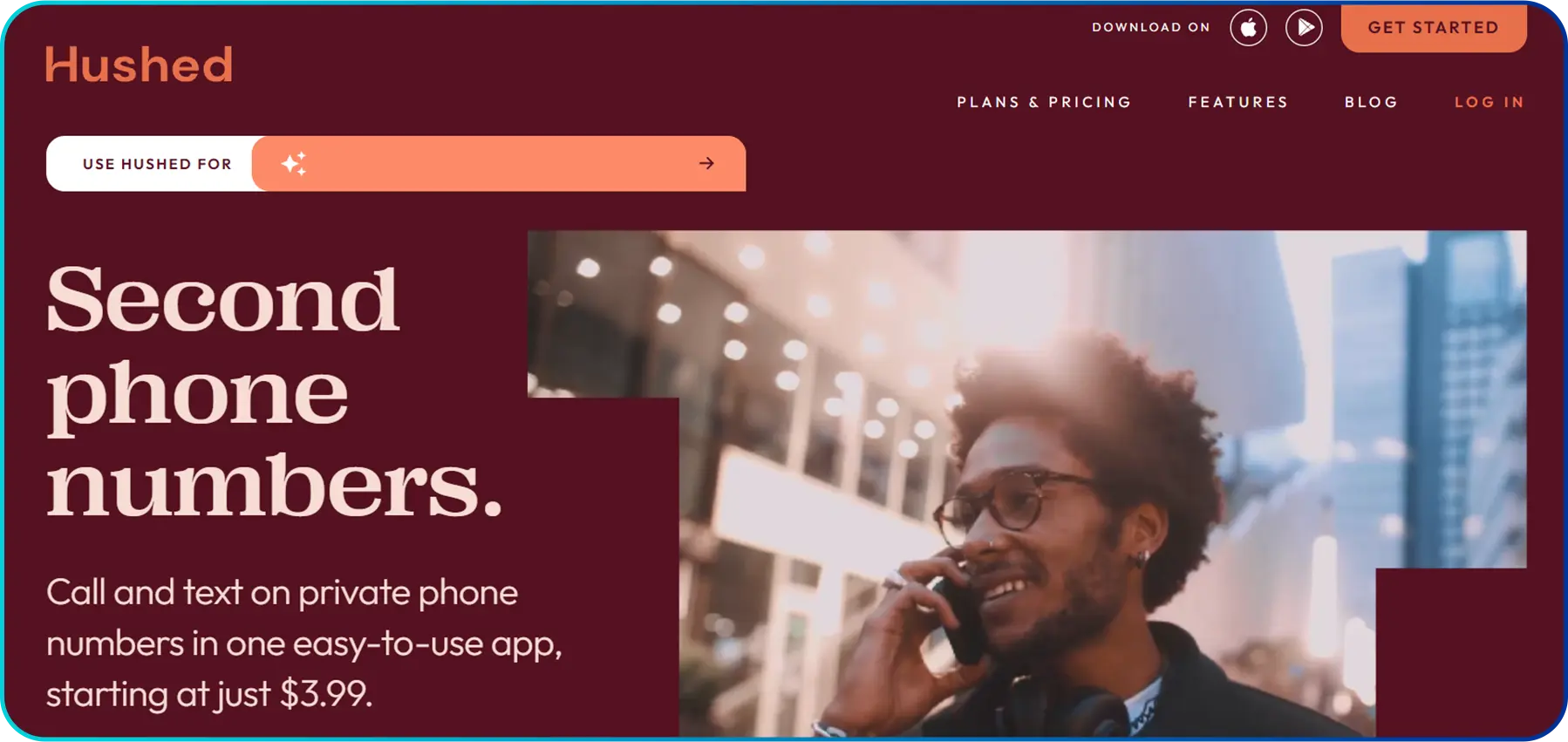 hushed homepage