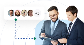 Calilio team collaboration with multiple users connected