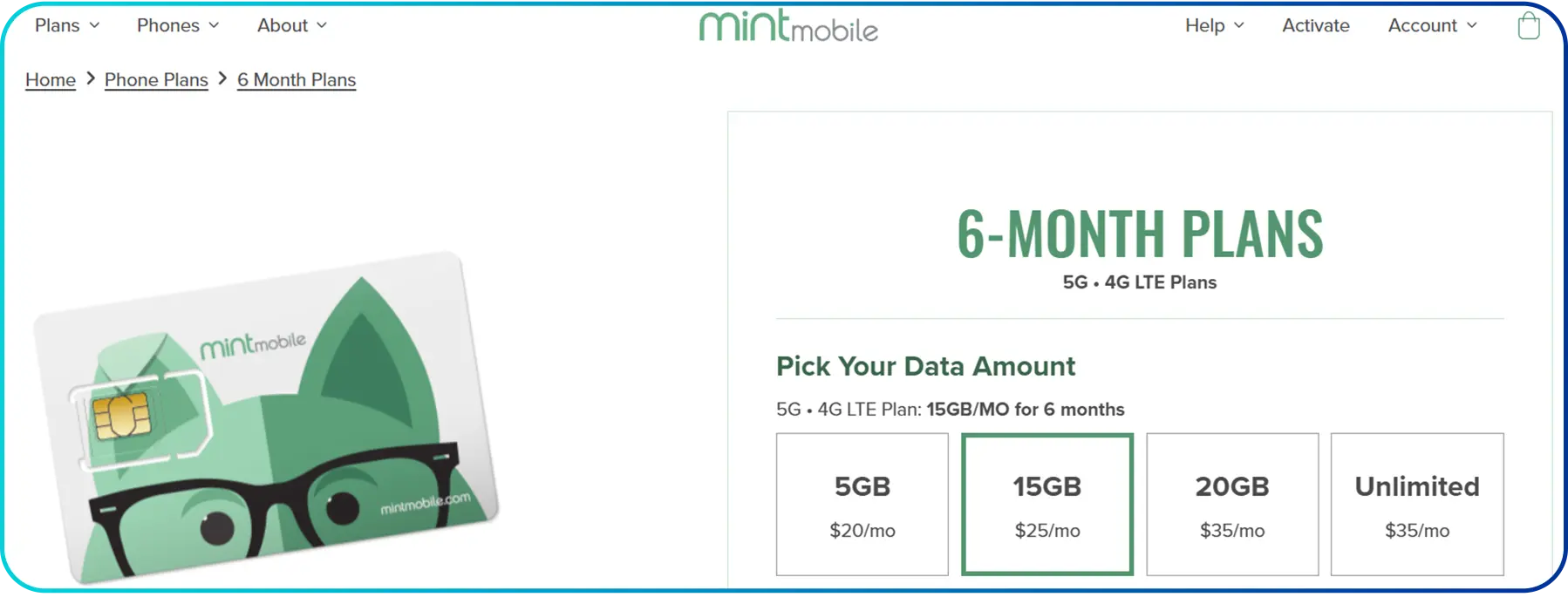 mint mobile homepage