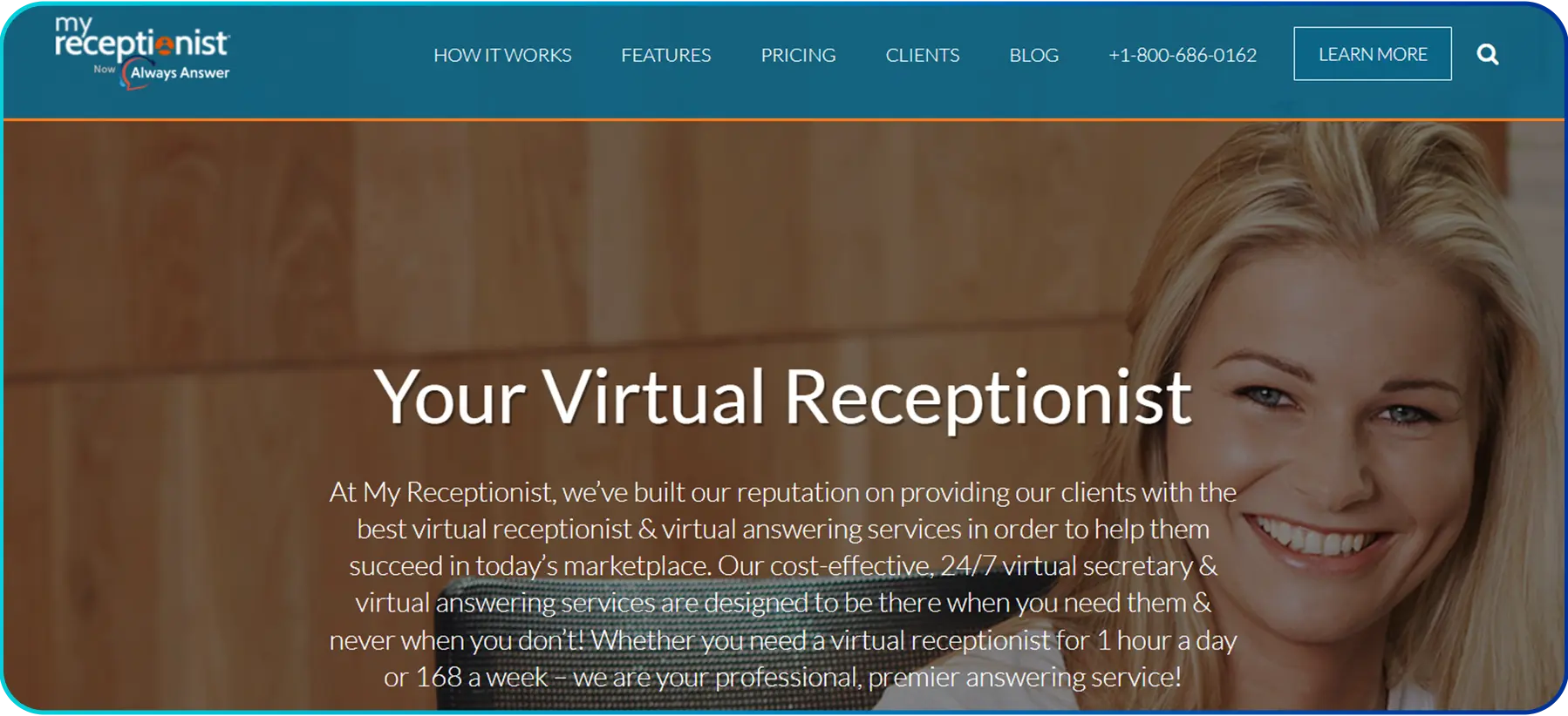 my receptionist as a servicepage of virtual receptionist