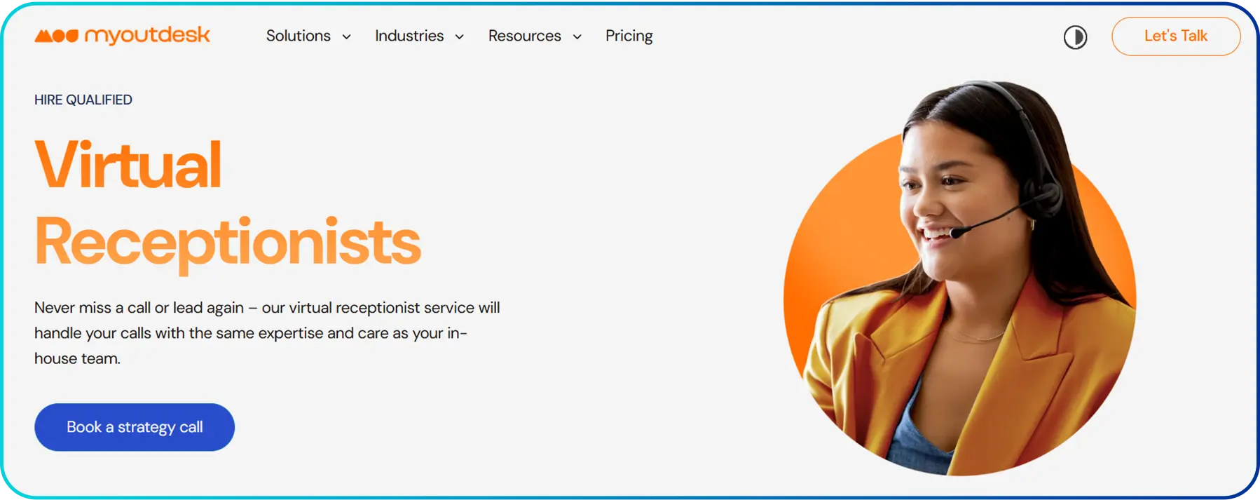 myoutdesk as a servicepage of virtual receptionist