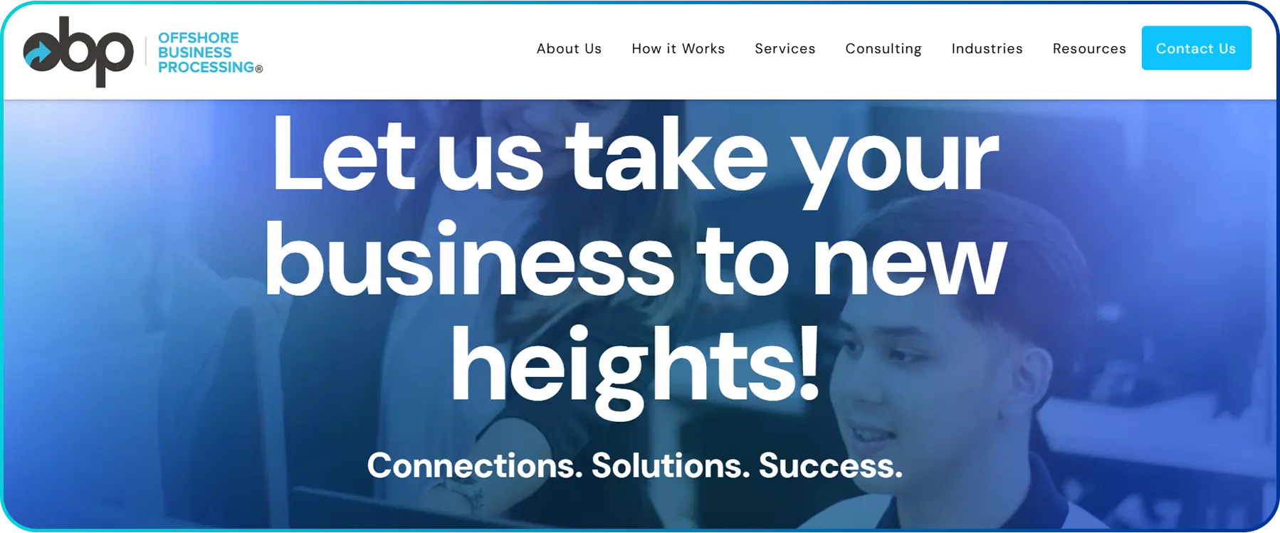 homepage of offshore business processing
