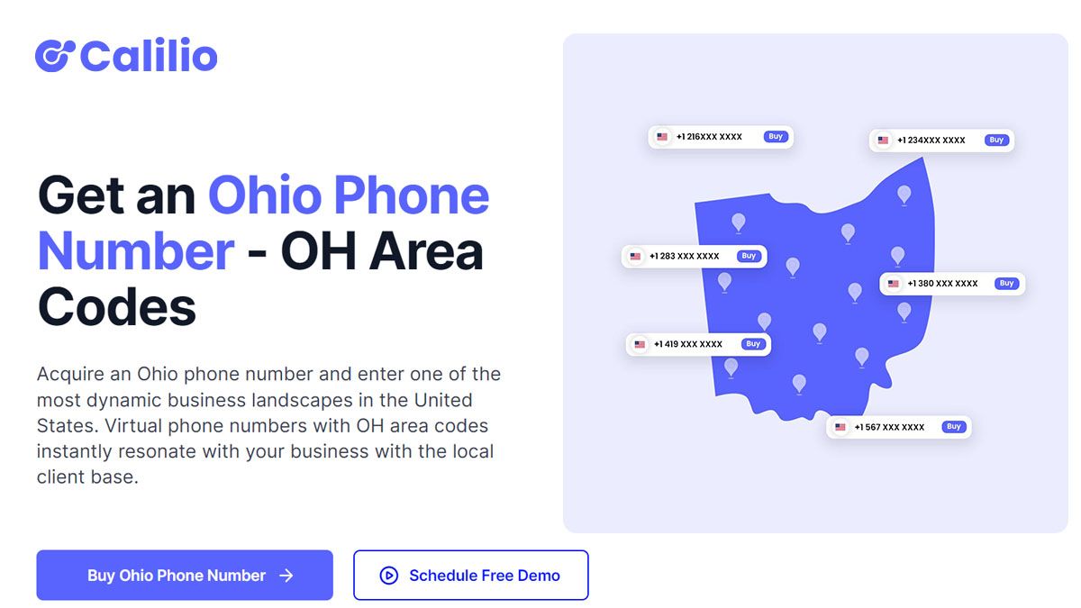 Get Ohio Phone Numbers Local OH Area Codes Calilio