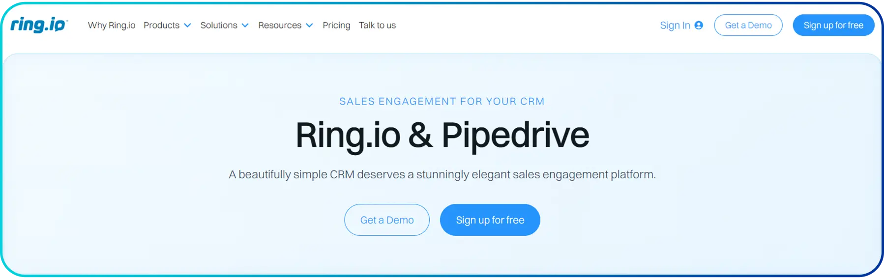 ring io pipedrive integration