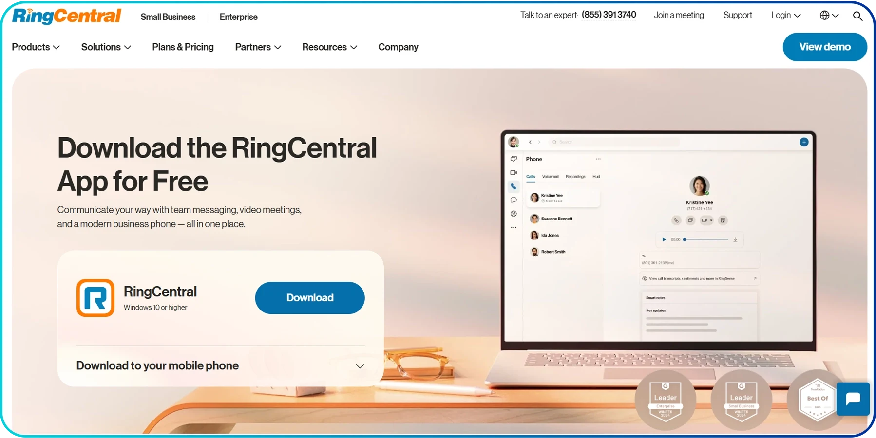 ringcentral download page for pc