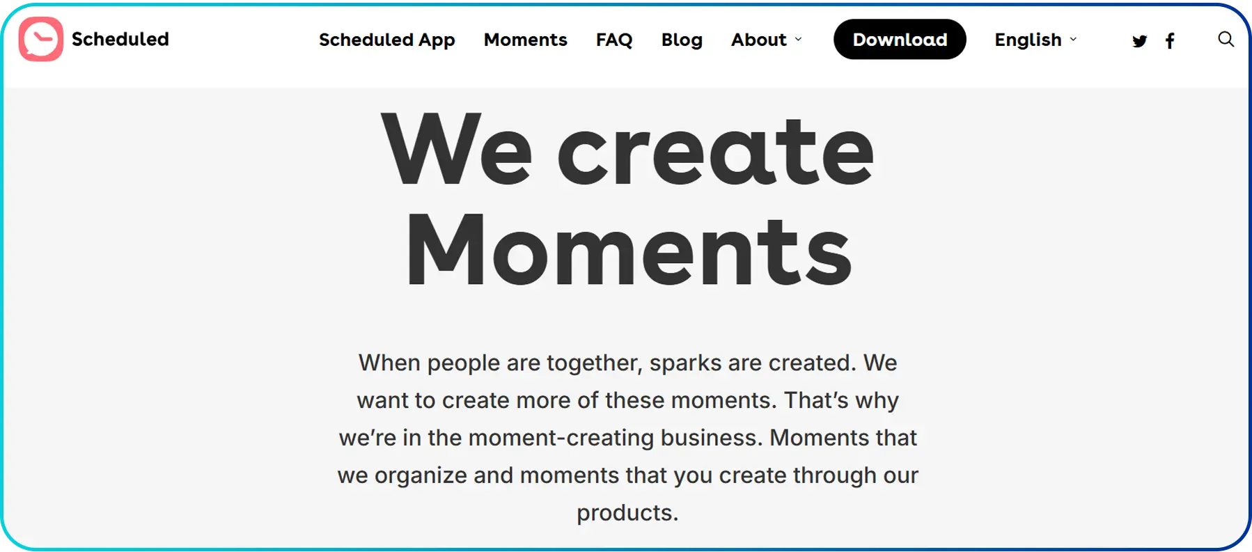 homepage of scheduled