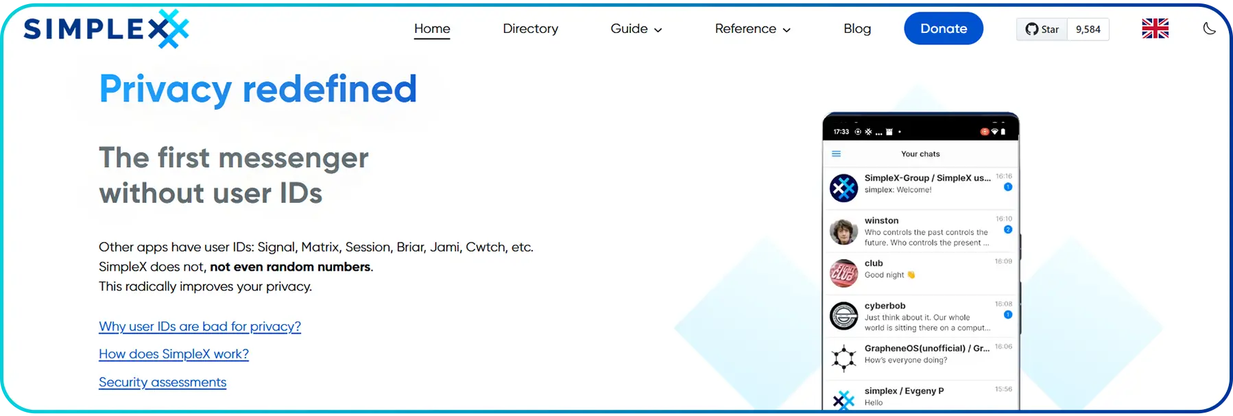 simplex chat homepage