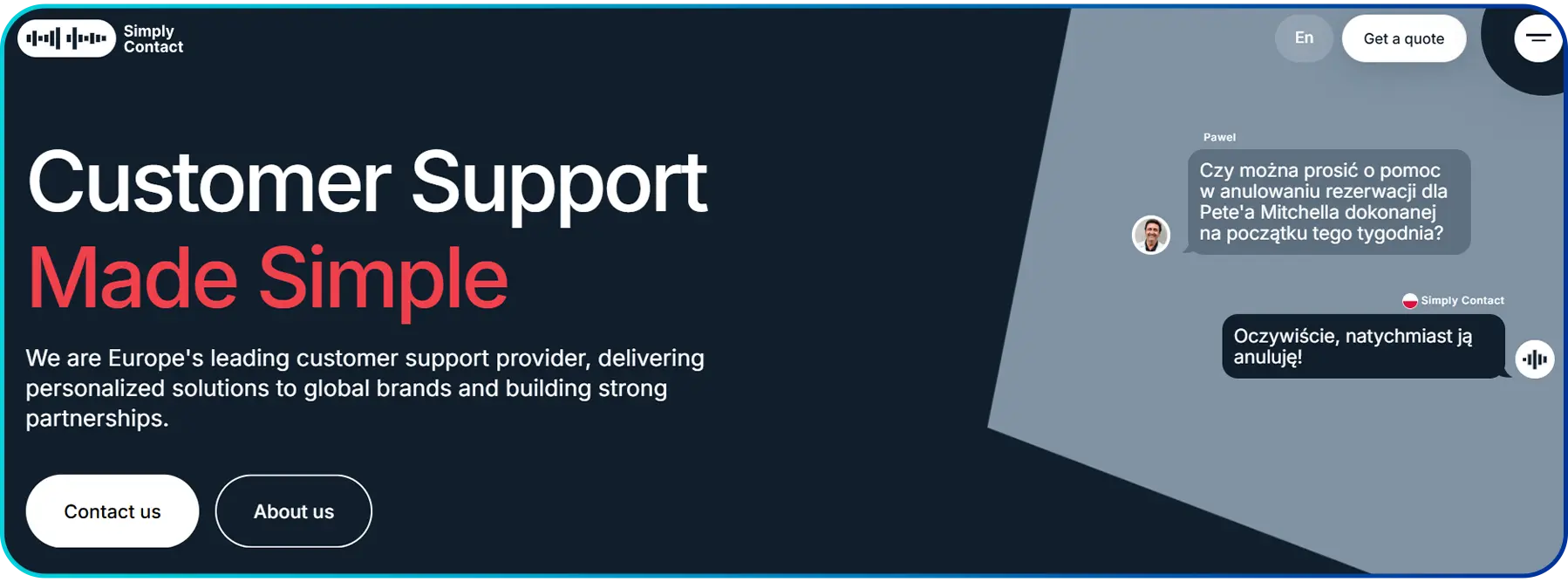 simply contact as homepage of inbound call center outsourcing