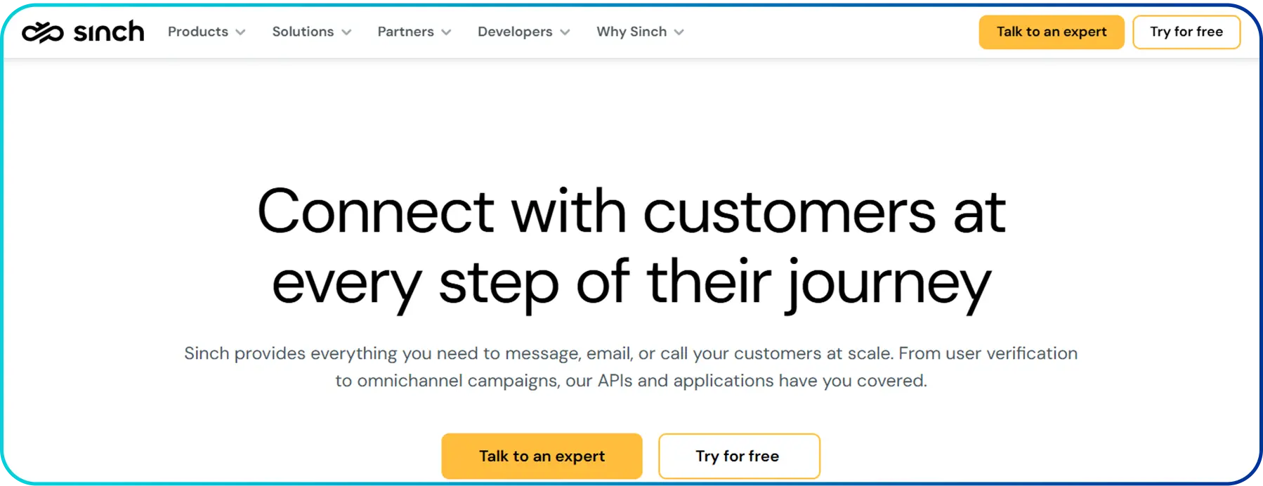 sinch homepage