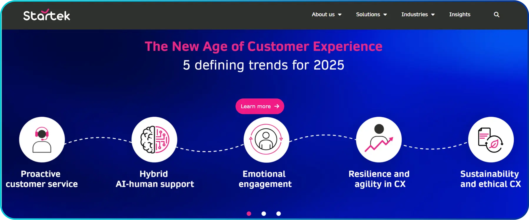 homepage of startek