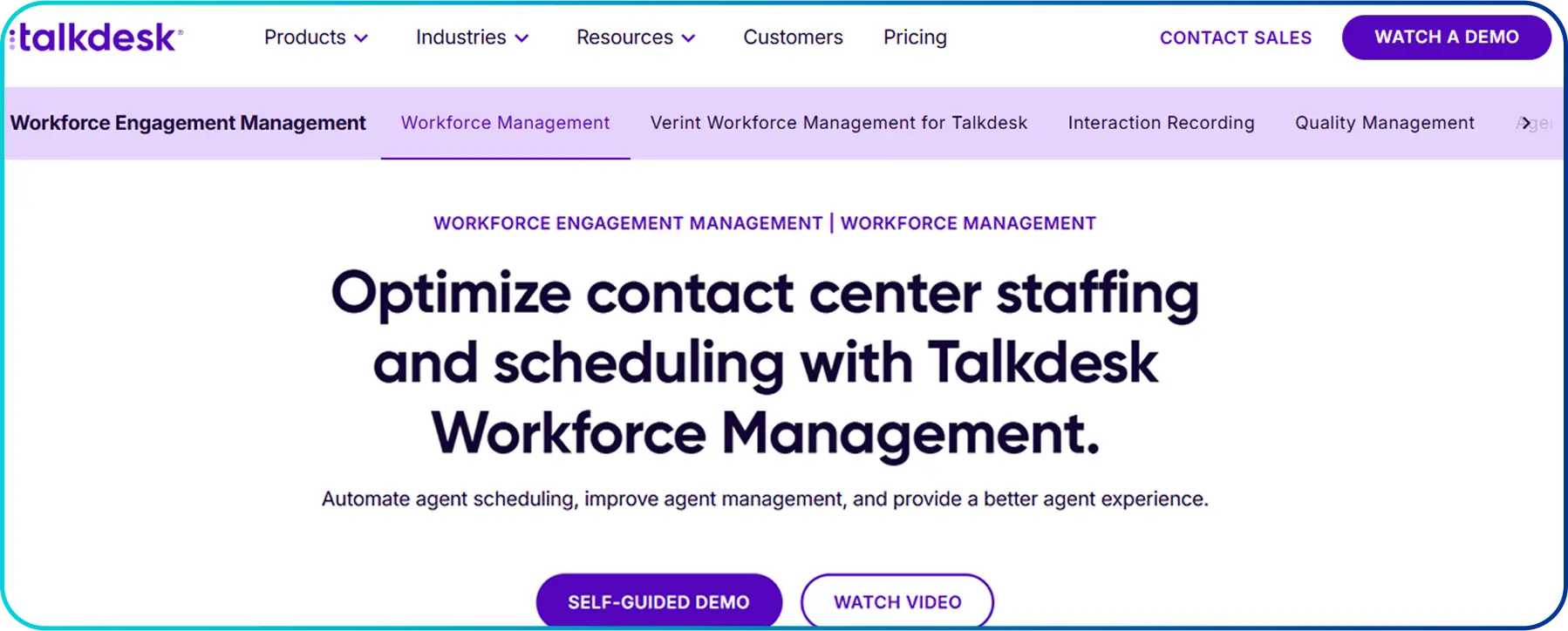 talkdesk work force management
